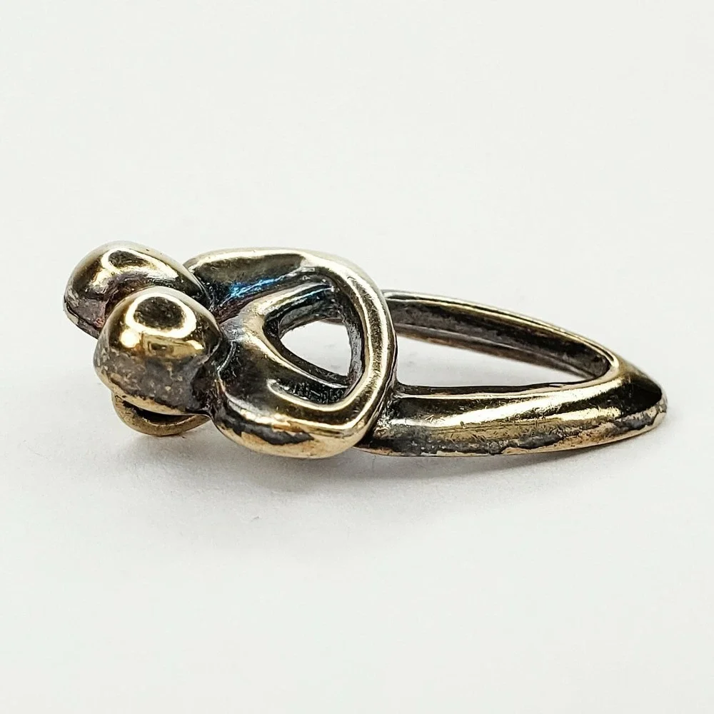 Sterling Silver 925 with Gold Vermeil Vintage Family Embrace Pendant